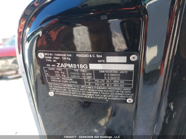 ZAPM818G4N5906999 Vespa Primavera/sprint 150