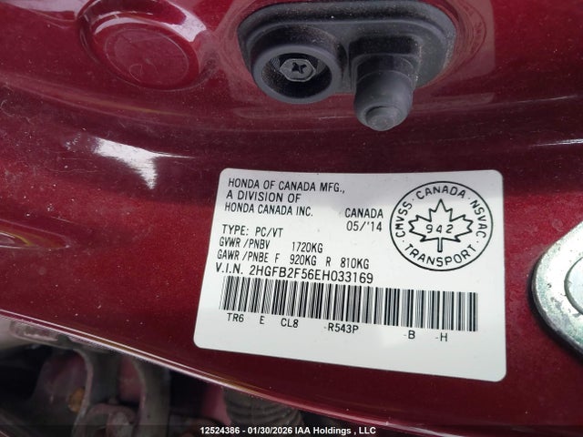 2HGFB2F56EH033169 Honda CIVIC EX