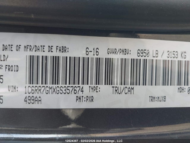 1C6RR7GMXGS357674 RAM 1500 Slt