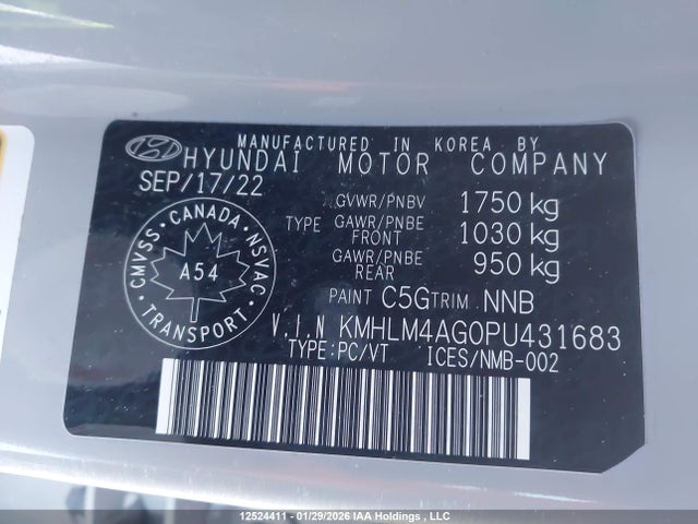 KMHLM4AG0PU431683 Hyundai Elantra