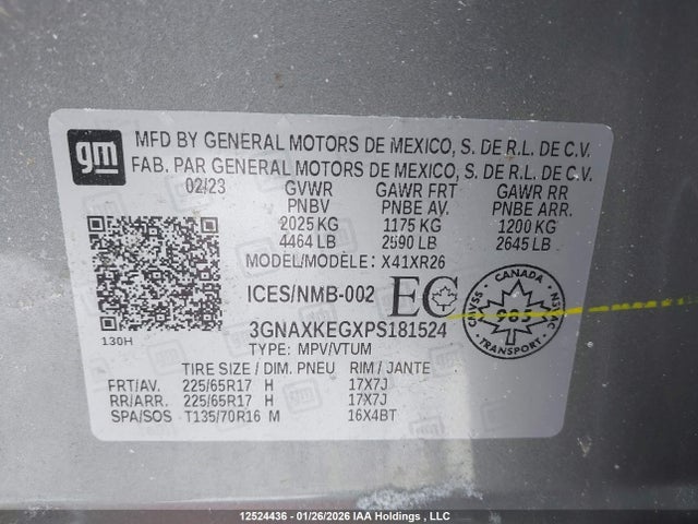 3GNAXKEGXPS181524 Chevrolet EQUINOX LT