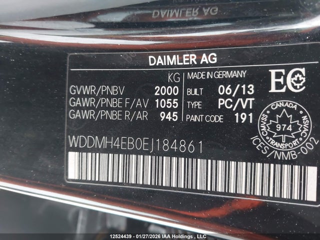 Продаж на аукціоні авто 2014 Mercedes-benz B 250 Sports Tourer, vin: WDDMH4EB0EJ184861, номер лоту: 12524439