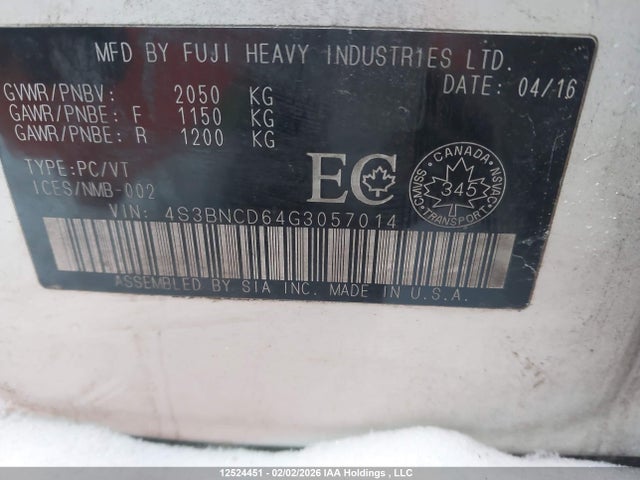 4S3BNCD64G3057014 Subaru Legacy 2.5i Premium