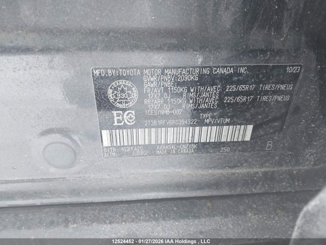 2T3B1RFV6RC394322 Toyota RAV4 LE