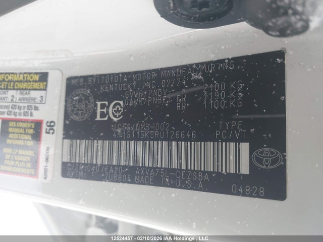 4T1G11BK5RU126646 Toyota Camry