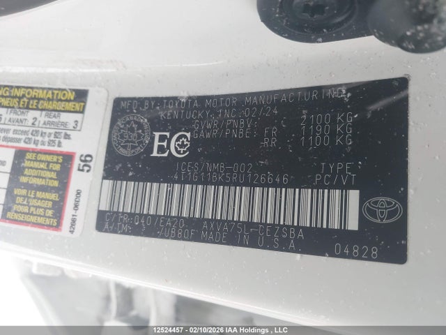 4T1G11BK5RU126646 Toyota Camry