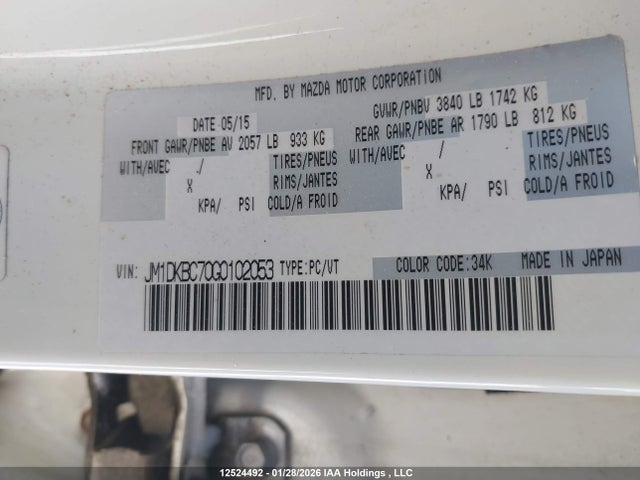 Продажа на аукционе авто 2016 Mazda Cx-3 Gs, vin: JM1DKBC70G0102053, номер лота: 12524492