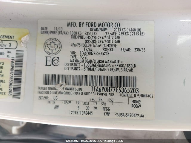 Продажа на аукционе авто 2014 Ford Fusion Se, vin: 1FA6P0H77E5365203, номер лота: 12524493