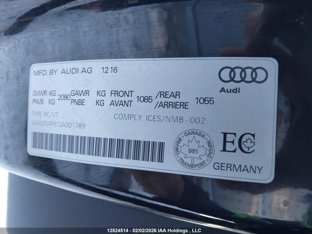 WAUUNAF51JA001789 Audi A5 2.0t Technik