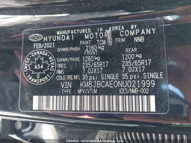 KM8JBCAE0NU021999 Hyundai Tucson Preferred Awd