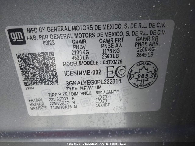 3GKALYEG0PL222314 GMC Terrain At4