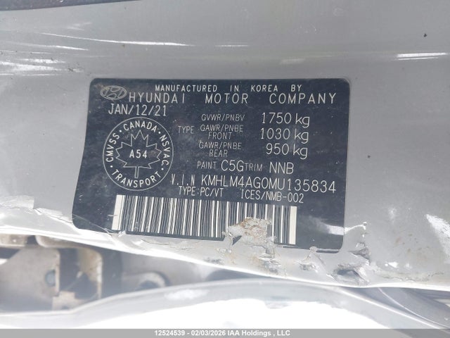 KMHLM4AG0MU135834 Hyundai Elantra Essential Manual