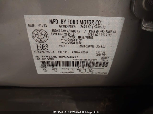1FMSK8DH8PGA44777 Ford EXPLORER XLT