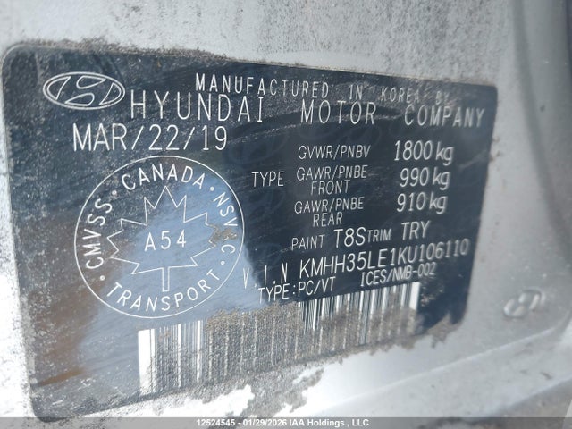 KMHH35LE1KU106110 Hyundai ELANTRA GT