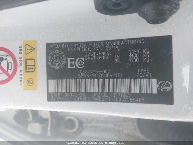 58ABZ1B17KU042174 Lexus Es 350 350