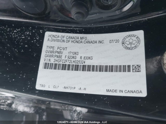 Honda Civic Ex 4dr 2020 2HGFC2F72LH025324 Image 9