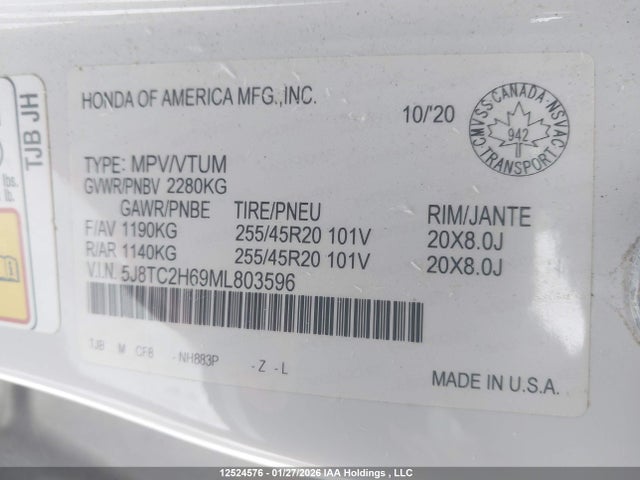5J8TC2H69ML803596 Acura Rdx A-spec