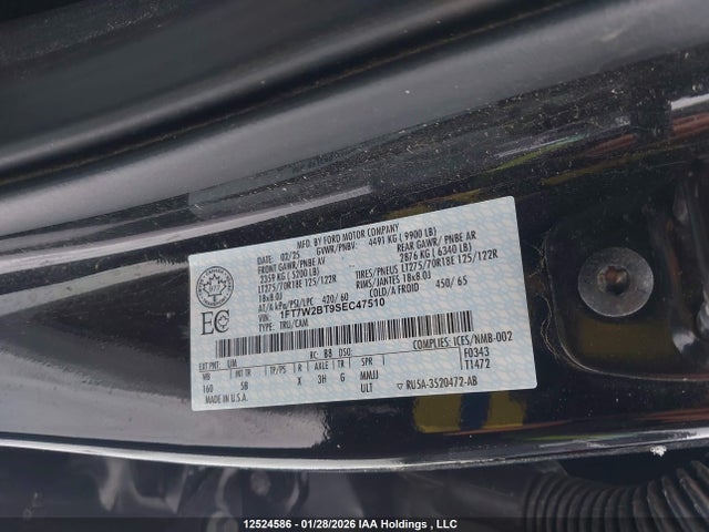 Aukcja sprzedaży 2025 Ford F250 Super Duty, vin: 1FT7W2BT9SEC47510, numer aukcji: 12524586