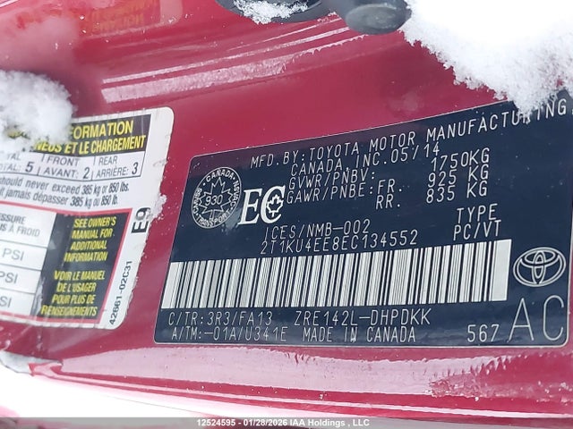 Toyota Matrix 2014 2T1KU4EE8EC134552 Image 9