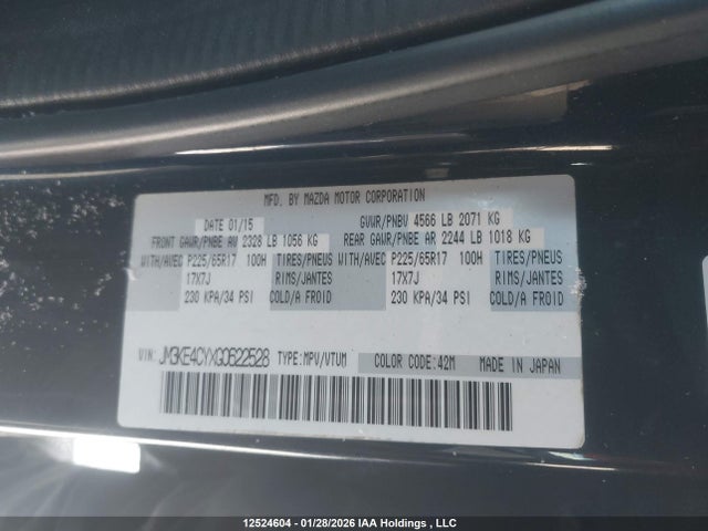 JM3KE4CYXG0622528 Mazda Cx-5 Gs