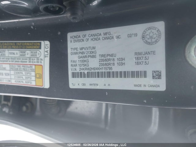 2HKRW2H9XKH115795 Honda CR-V