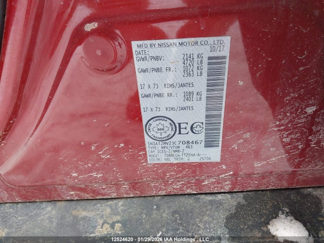 5N1AT2MV2JC708467 Nissan Rogue Midnight Edition/s/sl/sl W/propilot Assist/sv