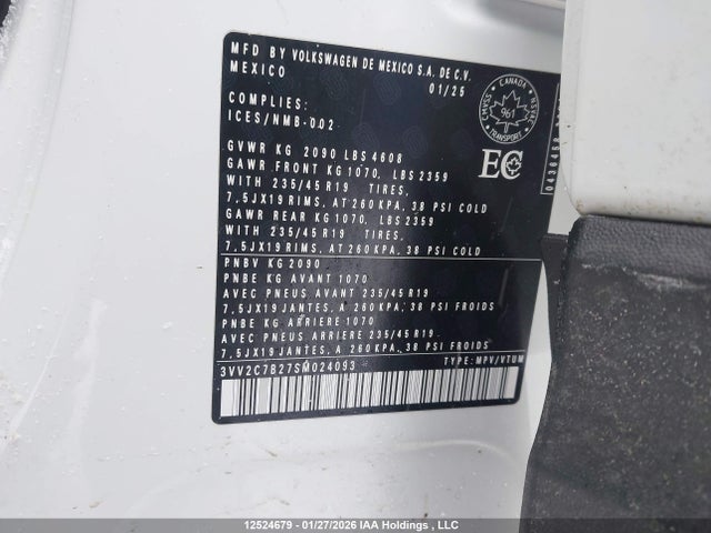 3VV2C7B27SM024093 Volkswagen Taos Comfortline Black Edition