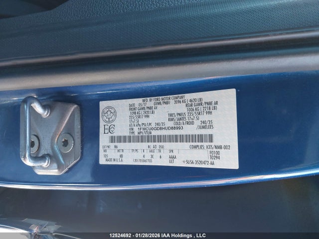 1FMCU0GD8HUD88993 Ford ESCAPE SE