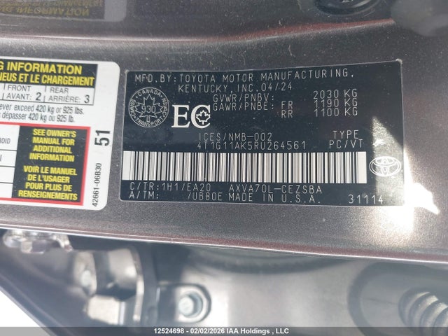 4T1G11AK5RU264561 Toyota Camry