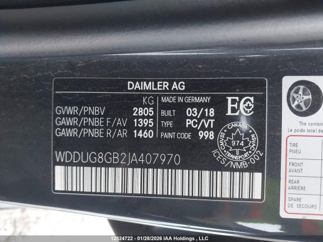WDDUG8GB2JA407970 Mercedes-Benz S 560 4matic