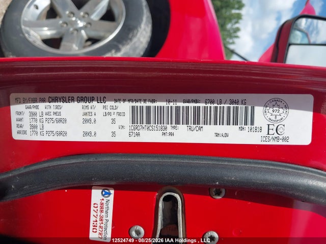 Продажа на аукционе авто 2012 Ram 1500 Sport, vin: 1C6RD7HT0CS151830, номер лота: 12524749