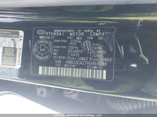 KM8J3CA27HU461788 Hyundai Tucson