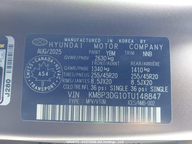KM8P3DG10TU148847 Hyundai Santa Fe Hybrid Preferred