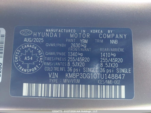 KM8P3DG10TU148847 Hyundai Santa Fe Hybrid Preferred