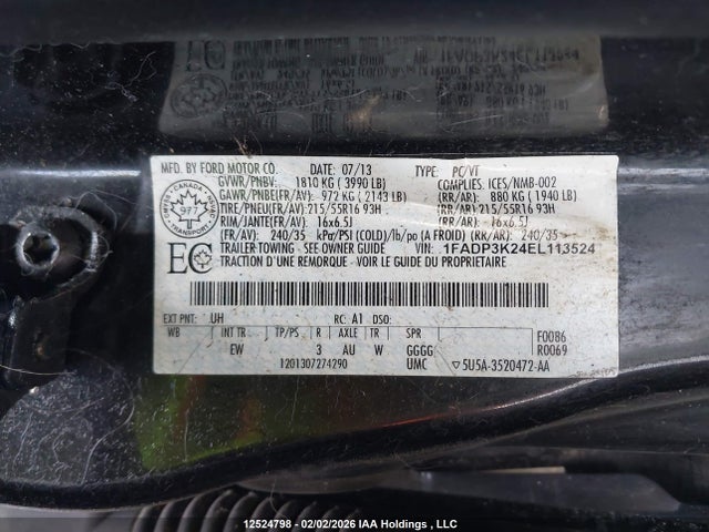 1FADP3K24EL113524 Ford Focus