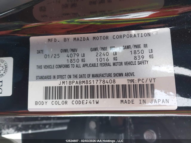 JM1BPABM8S1778408 Mazda Mazda3 Gx