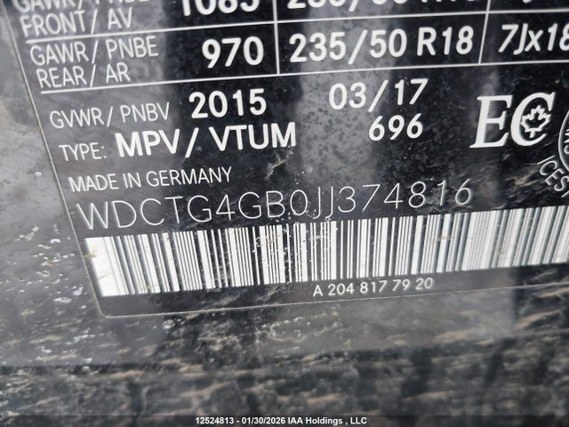 WDCTG4GB0JJ374816 Mercedes-Benz Gla 250 4matic