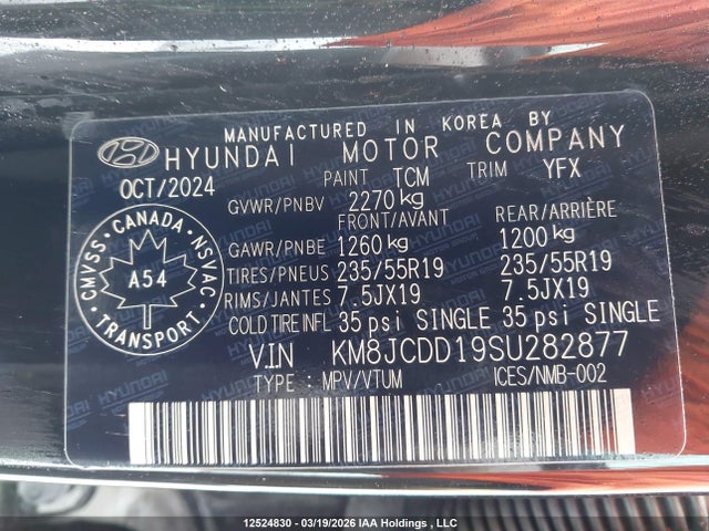 KM8JCDD19SU282877 Hyundai Tucson Sel Convenience
