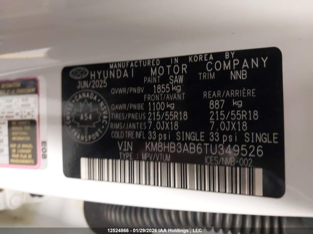 KM8HB3AB6TU349526 Hyundai Kona Preferred