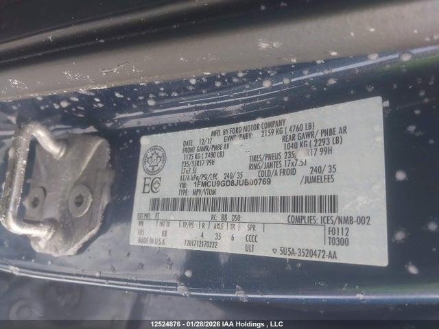Ford ESCAPE SE 2018 1FMCU9GD8JUB00769 Image 19