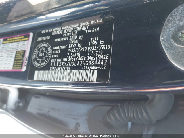 5XYZUDLA2HG384442 Hyundai Santa Fe