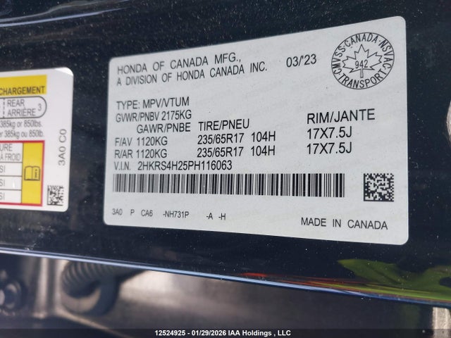 Honda CR-V 2023 2HKRS4H25PH116063 Image 9