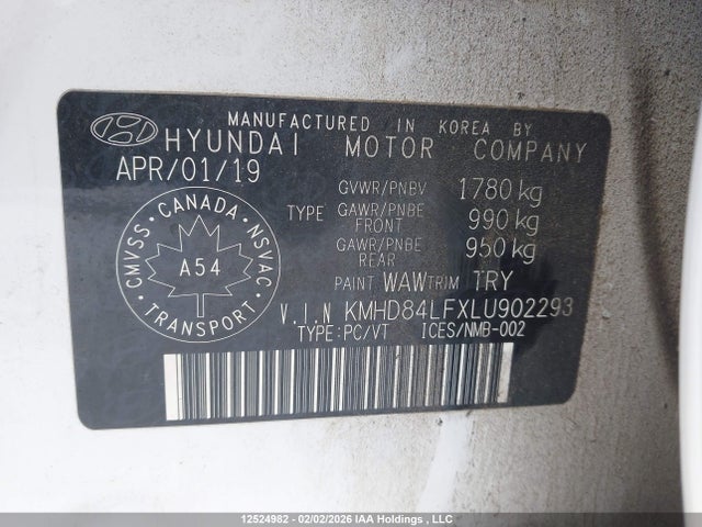 KMHD84LFXLU902293 Hyundai Elantra Preferred With Sun And Safety Package Auto Ivt