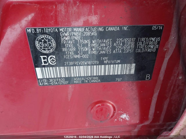 Toyota RAV4 2014 2T3BFREV2EW181279 Image 9