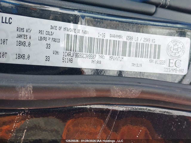 1C4RJFBG9GC309587 Jeep Grand Cherokee Limited