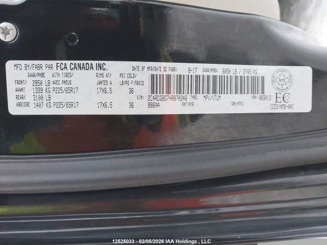 2C4RDGBG7HR870246 Dodge Grand Caravan Cvp/sxt