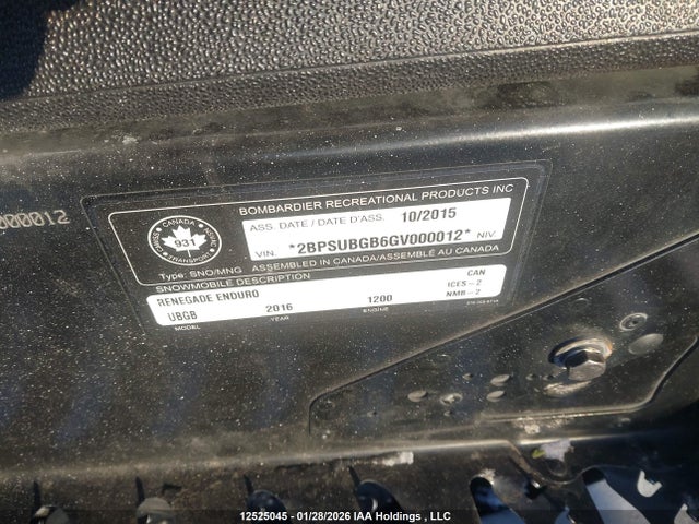 2BPSUBGB6GV000012 Skidoo Skidoo
