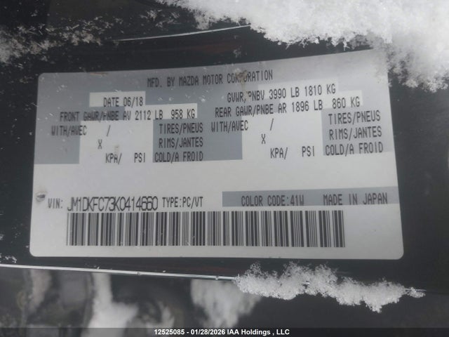 JM1DKFC73K0414660 Mazda Cx-3 Touring