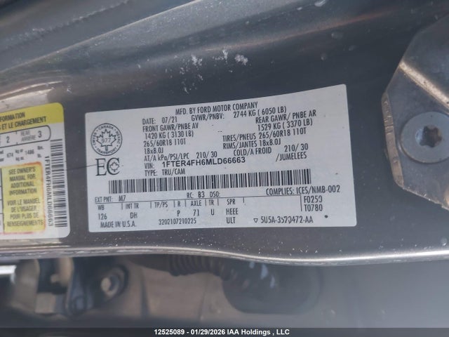 Ford Ranger Lariat 2021 1FTER4FH6MLD66663 Image 9