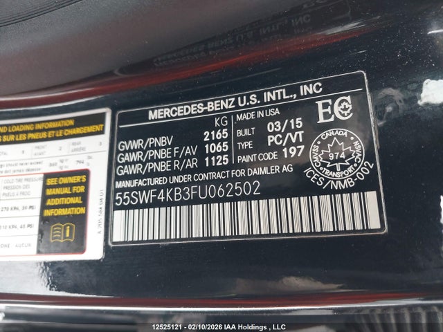 55SWF4KB3FU062502 Mercedes-Benz C 300 4matic
